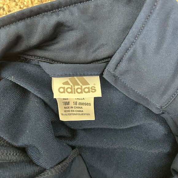 Adidas Baby Boy Track Jacket Size 18 Months Full Zip Blue Logo Coat - Picture 3 of 5